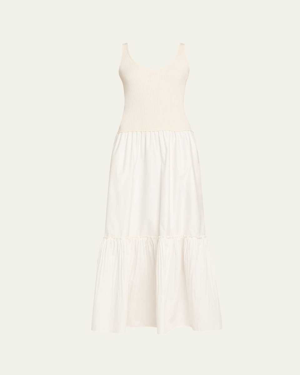Dawson Mixed-Media Maxi Dress